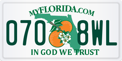 FL license plate 0708WL