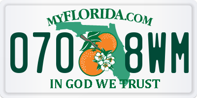 FL license plate 0708WM