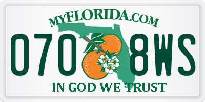 FL license plate 0708WS