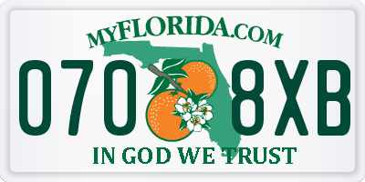 FL license plate 0708XB