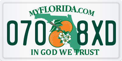 FL license plate 0708XD