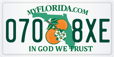 FL license plate 0708XE