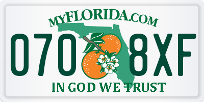 FL license plate 0708XF