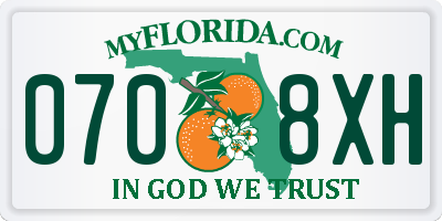FL license plate 0708XH