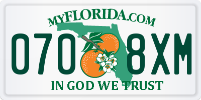 FL license plate 0708XM
