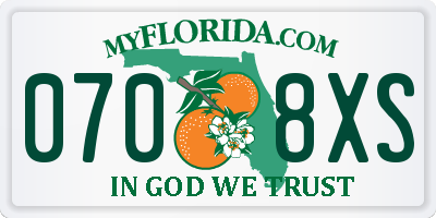 FL license plate 0708XS