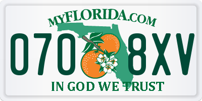 FL license plate 0708XV