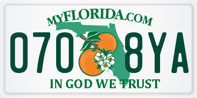 FL license plate 0708YA