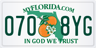 FL license plate 0708YG