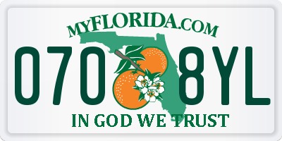 FL license plate 0708YL