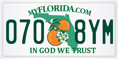 FL license plate 0708YM