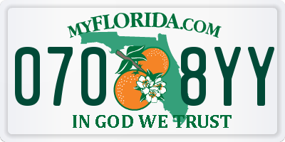 FL license plate 0708YY