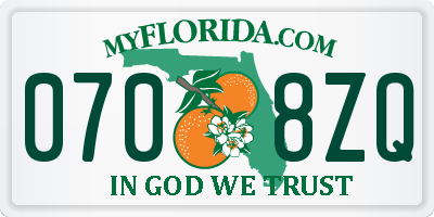 FL license plate 0708ZQ