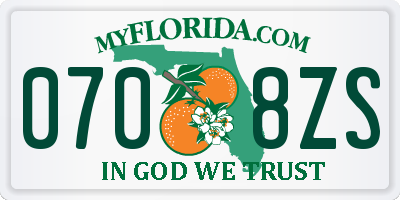 FL license plate 0708ZS