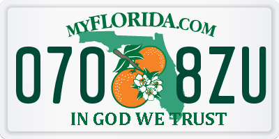 FL license plate 0708ZU
