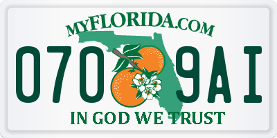 FL license plate 0709AI