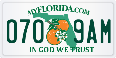 FL license plate 0709AM