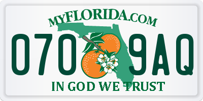 FL license plate 0709AQ