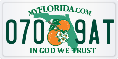 FL license plate 0709AT