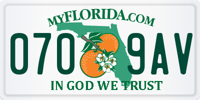 FL license plate 0709AV