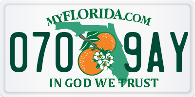 FL license plate 0709AY