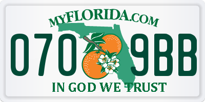 FL license plate 0709BB