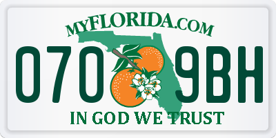 FL license plate 0709BH