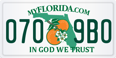 FL license plate 0709BO