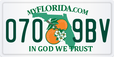 FL license plate 0709BV