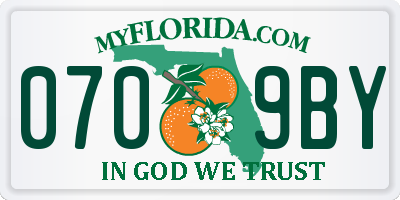 FL license plate 0709BY