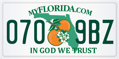 FL license plate 0709BZ