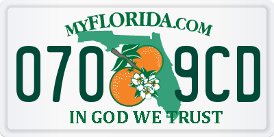 FL license plate 0709CD