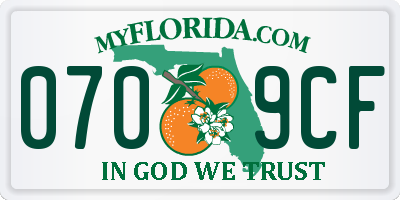 FL license plate 0709CF
