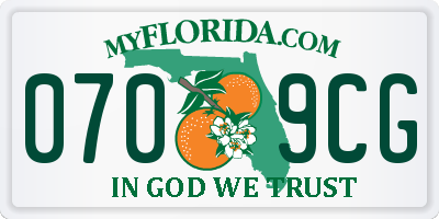 FL license plate 0709CG