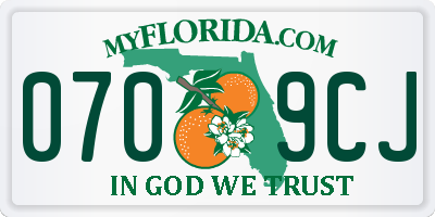 FL license plate 0709CJ