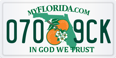 FL license plate 0709CK