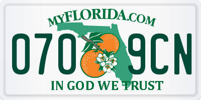 FL license plate 0709CN