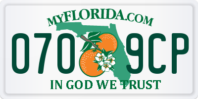 FL license plate 0709CP