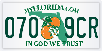FL license plate 0709CR