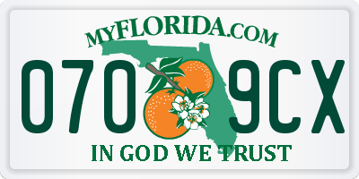 FL license plate 0709CX