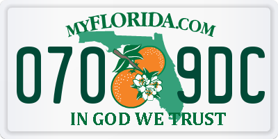 FL license plate 0709DC