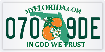 FL license plate 0709DE