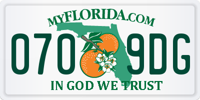 FL license plate 0709DG