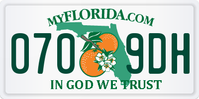 FL license plate 0709DH