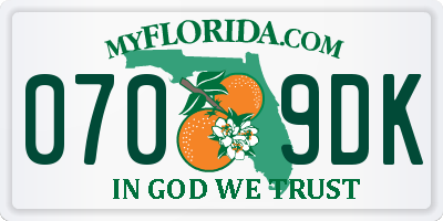 FL license plate 0709DK
