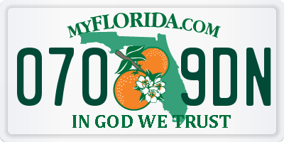 FL license plate 0709DN
