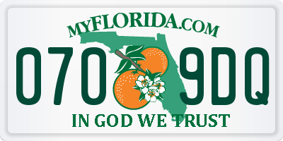 FL license plate 0709DQ