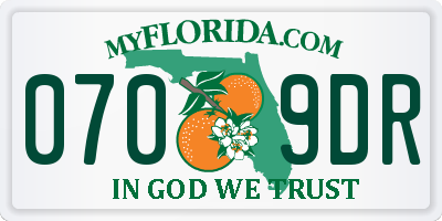 FL license plate 0709DR