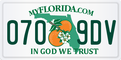 FL license plate 0709DV