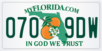 FL license plate 0709DW